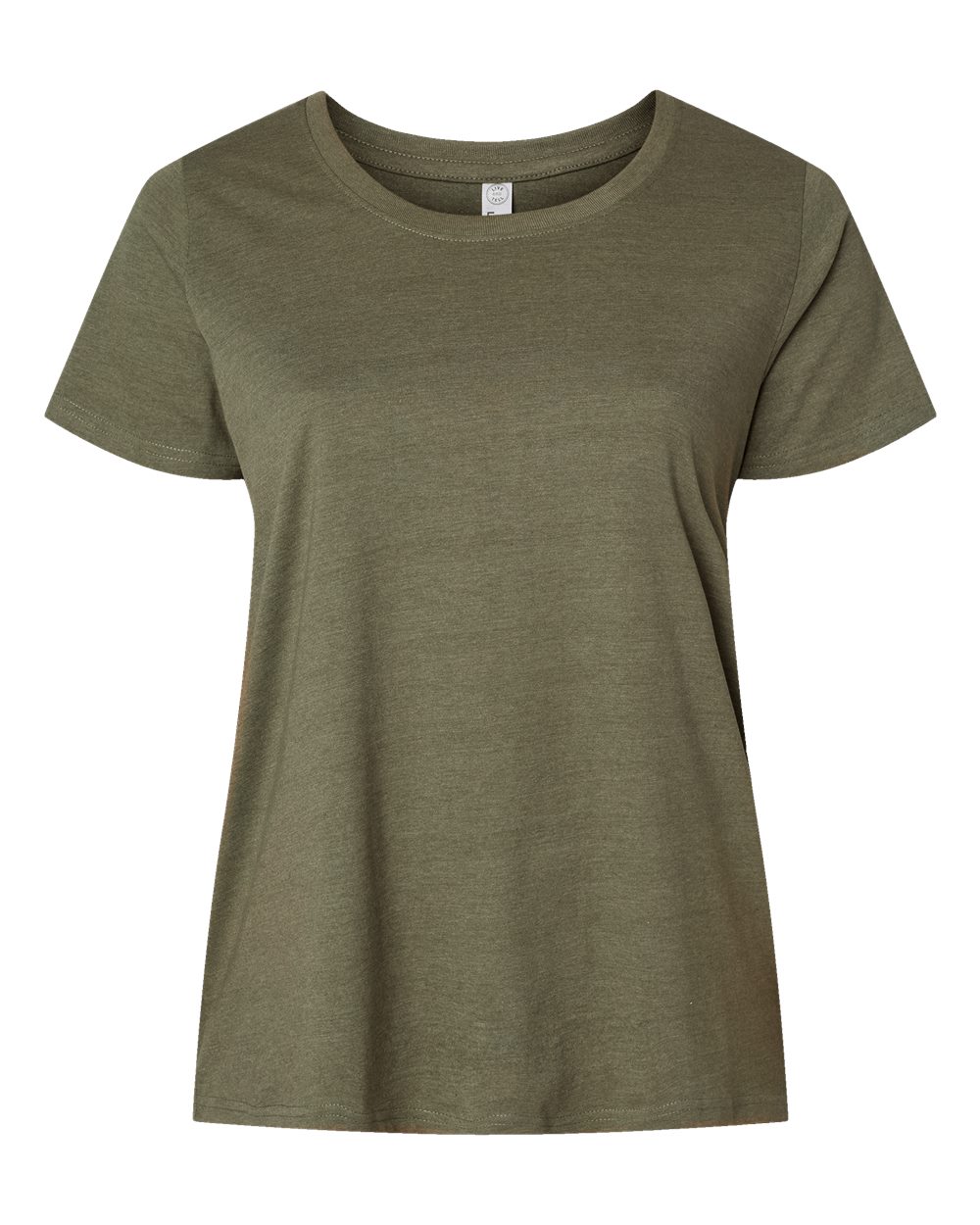 Live & Tell by LAT 3816 Women's Curvy Collection Fine Jersey Tee in Vintage Military Green