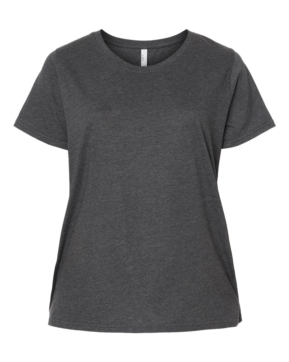 Live & Tell by LAT 3816 Women's Curvy Collection Fine Jersey Tee in Vintage Smoke