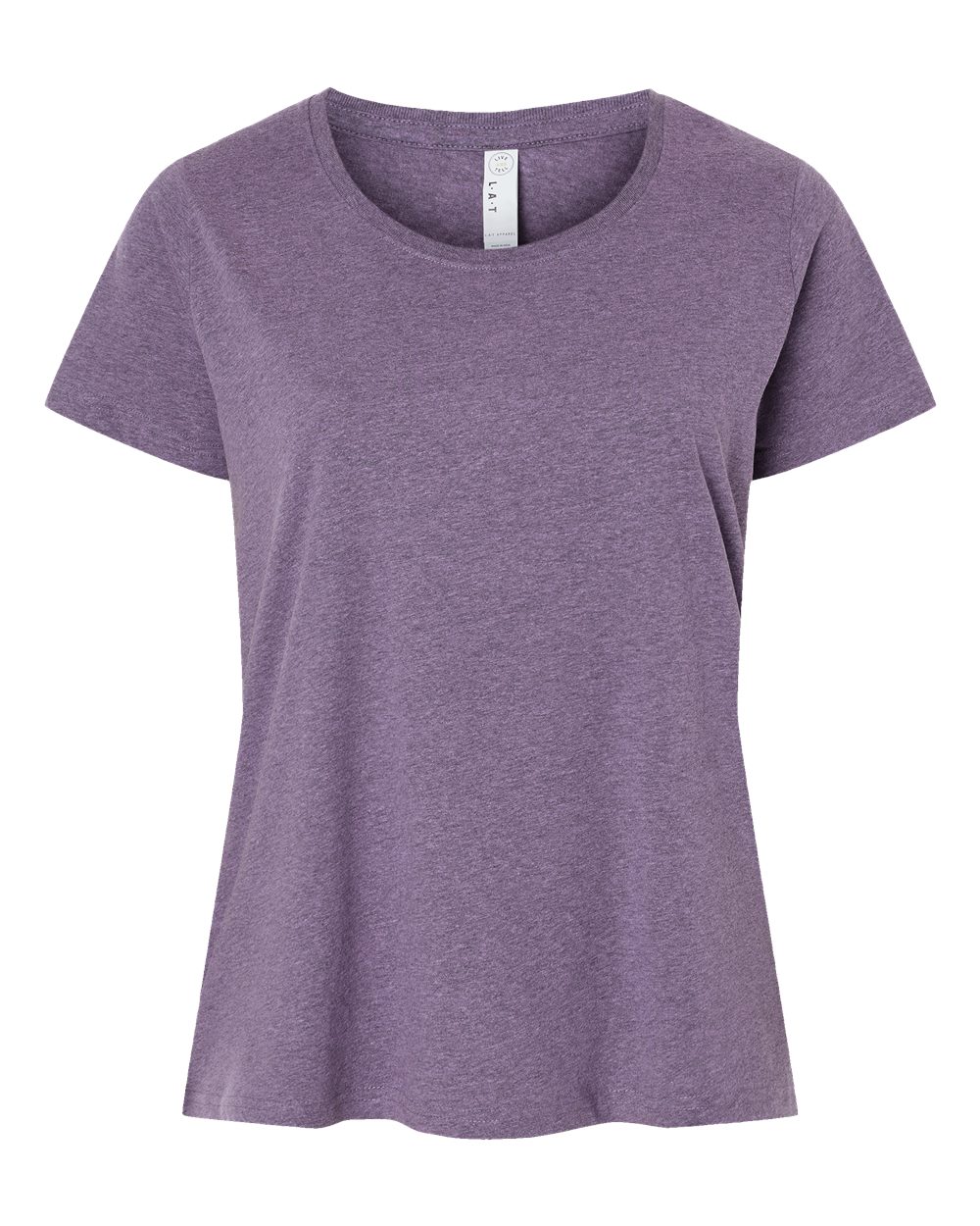 Live & Tell by LAT 3816 Women's Curvy Collection Fine Jersey Tee in Wisteria Blackout
