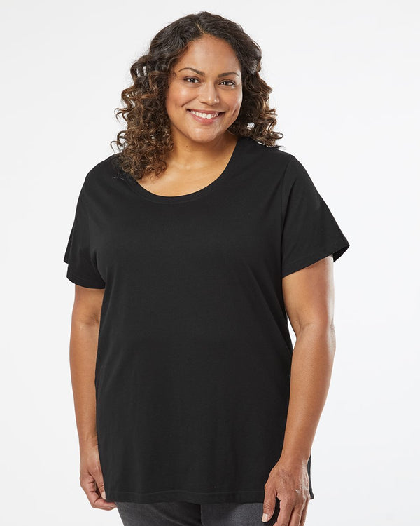 Live & Tell by LAT 3816 Women's Curvy Collection Fine Jersey Tee