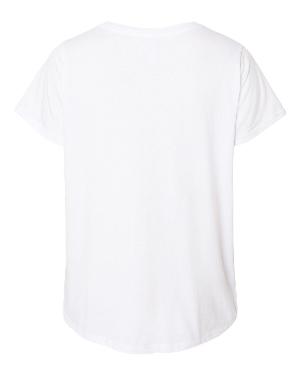 Live & Tell by LAT 3817 Women's Curvy Collection Fine Jersey V-Neck Tee in Blended White, back