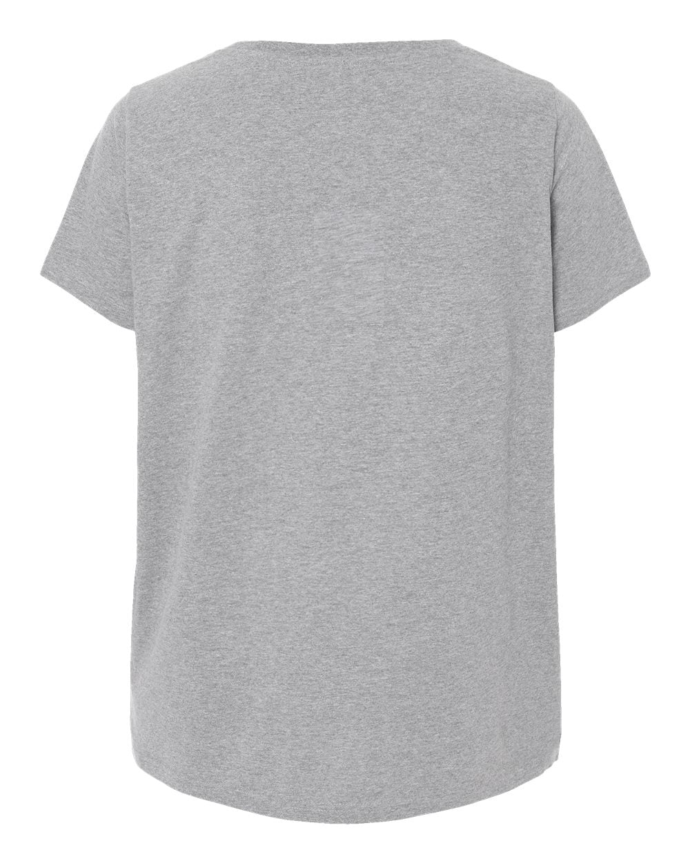 Live & Tell by LAT 3817 Women's Curvy Collection Fine Jersey V-Neck Tee in Heather, back