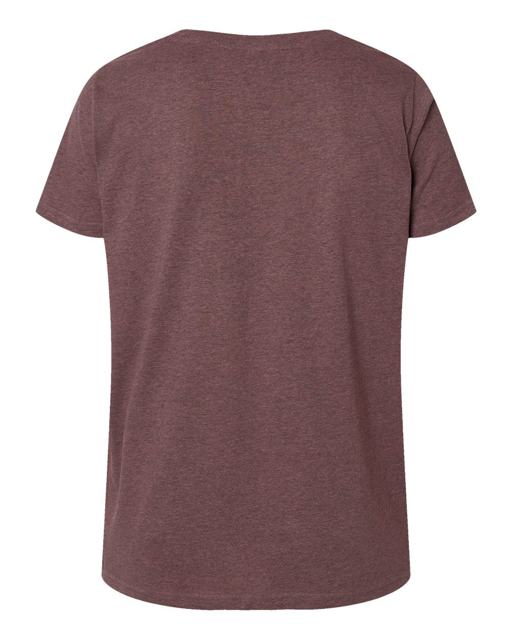 Live & Tell by LAT 3817 Women's Curvy Collection Fine Jersey V-Neck Tee in Sangria Blackout, back