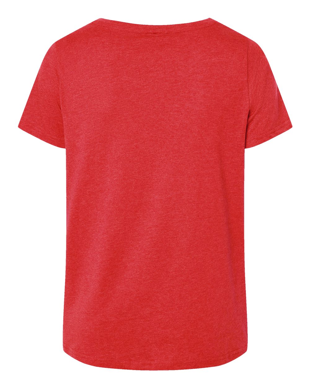 Live & Tell by LAT 3817 Women's Curvy Collection Fine Jersey V-Neck Tee in Vintage Red, back