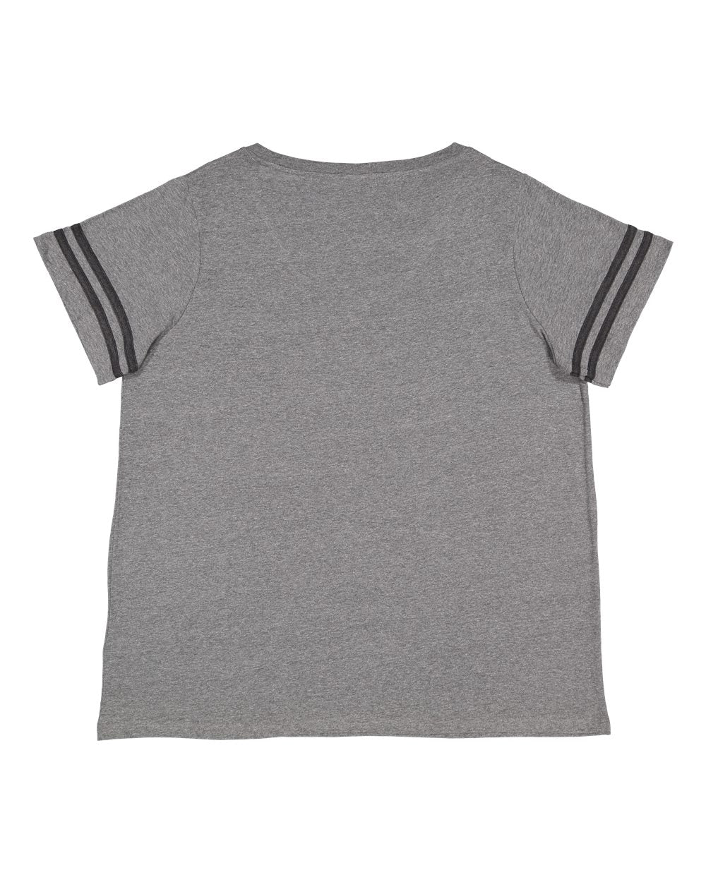 Live & Tell by LAT 3837 Women's Curvy Collection Vintage Football Tee in Granite Heather/ Vintage Smoke, back