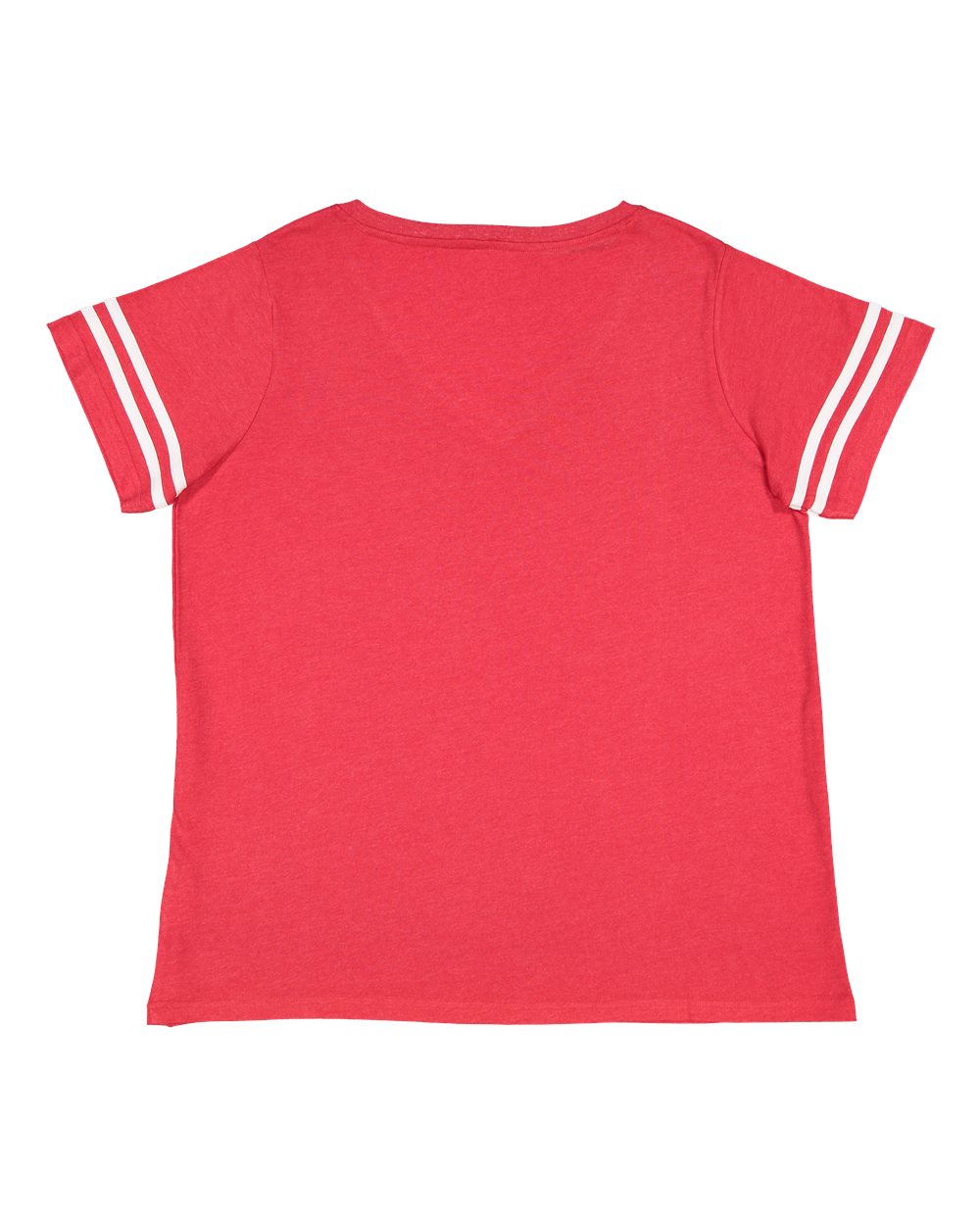 Live & Tell by LAT 3837 Women's Curvy Collection Vintage Football Tee in Vintage Red/ White, back