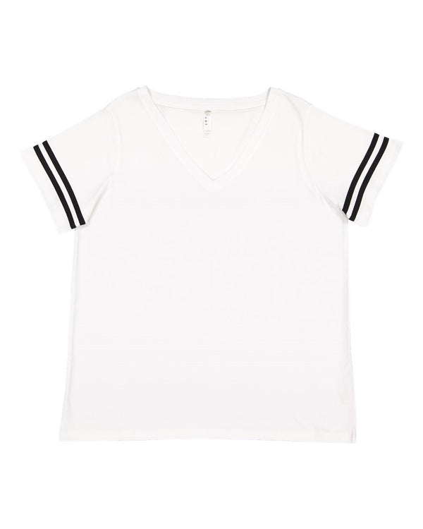 Live & Tell by LAT 3837 Women's Curvy Collection Vintage Football Tee