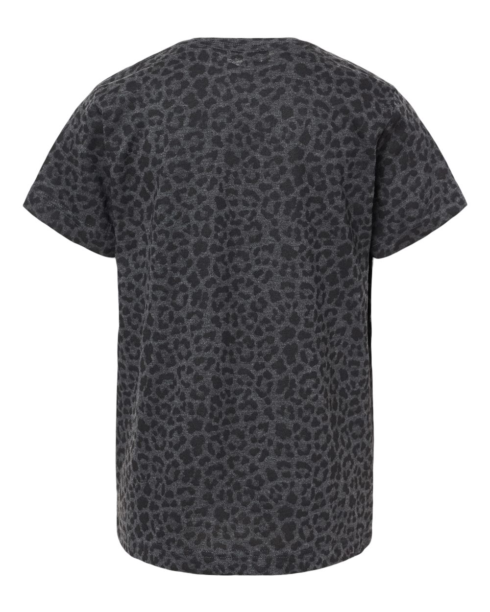 Live & Tell by LAT 6101 Youth Fine Jersey Tee in Black Leopard, back