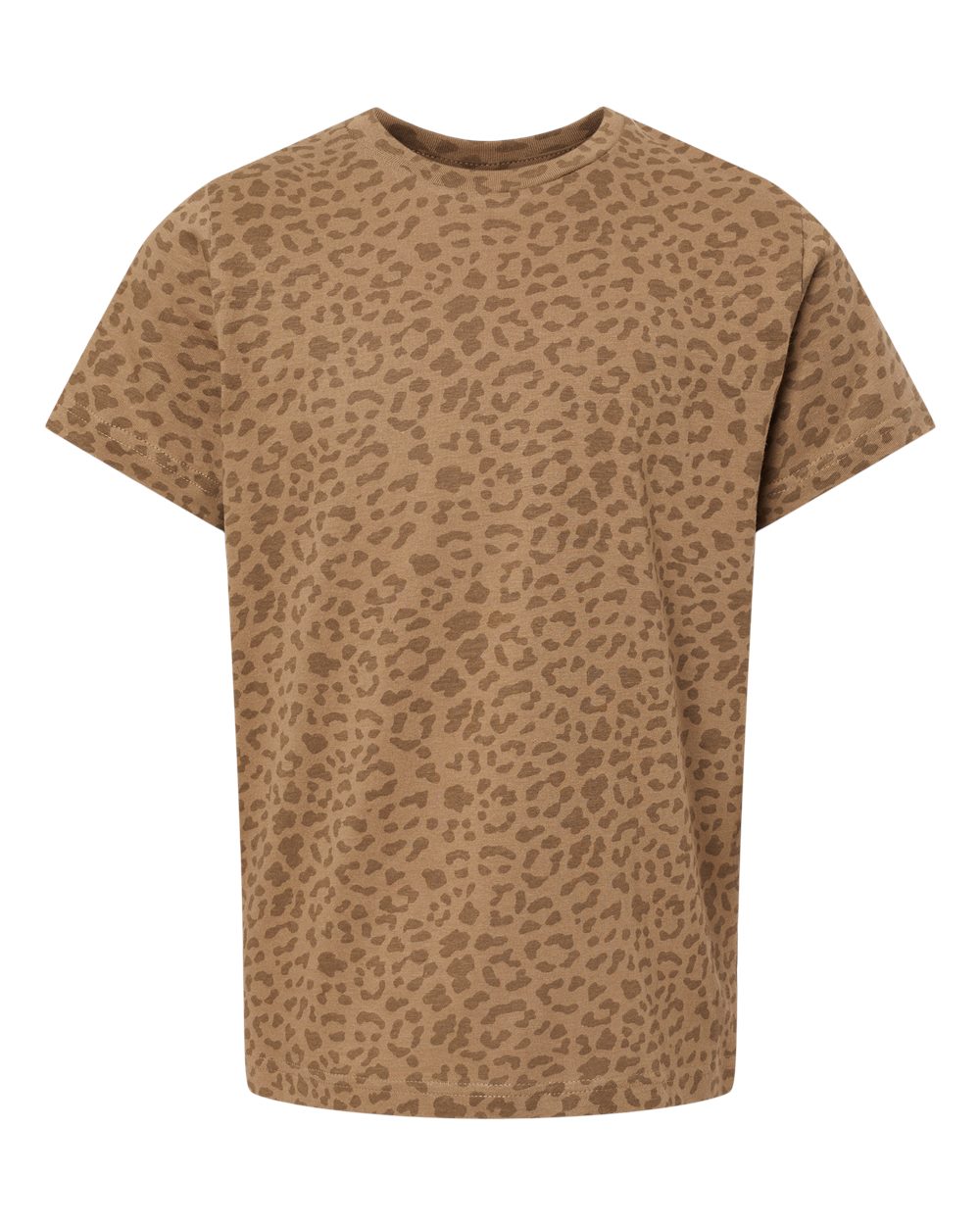 Live & Tell by LAT 6101 Youth Fine Jersey Tee in Brown Leopard