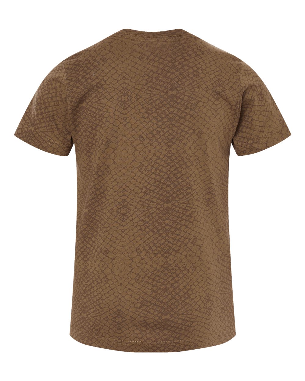 Live & Tell by LAT 6101 Youth Fine Jersey Tee in Brown Reptile, back