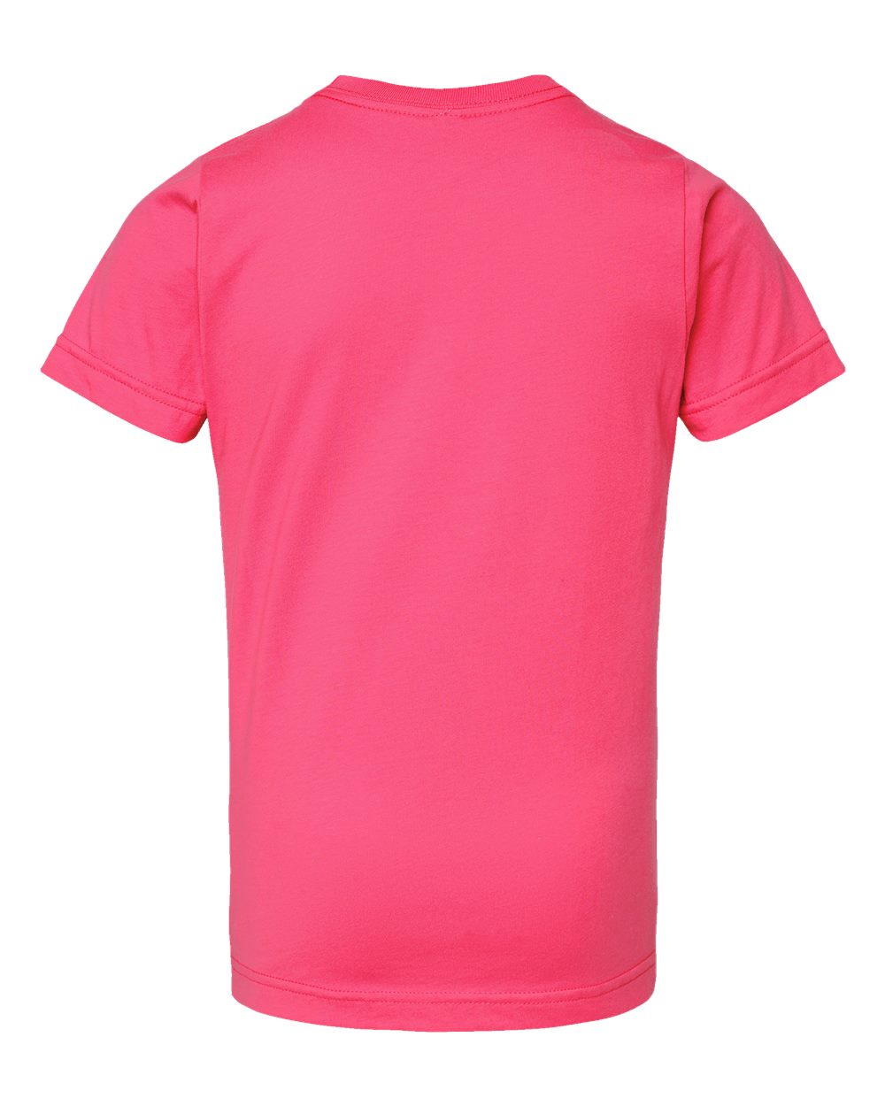 Live & Tell by LAT 6101 Youth Fine Jersey Tee in Hot Pink, back