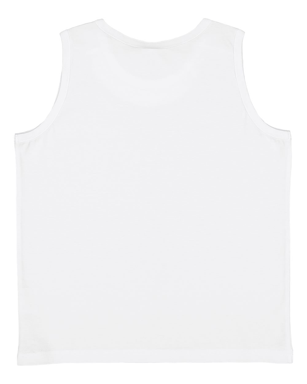 Live & Tell by LAT 6123 Youth Fine Jersey Tank in White, back