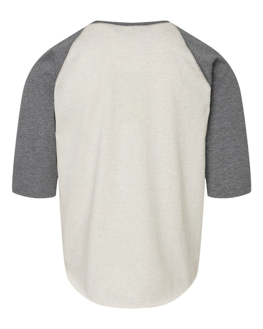 Live & Tell by LAT 6130 Youth Baseball Fine Jersey Three-Quarter Sleeve Tee in Natural Heather/ Granite Heather, back