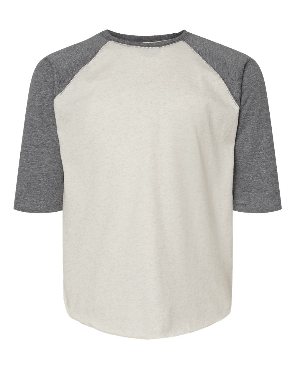 Live & Tell by LAT 6130 Youth Baseball Fine Jersey Three-Quarter Sleeve Tee in Natural Heather/ Granite Heather