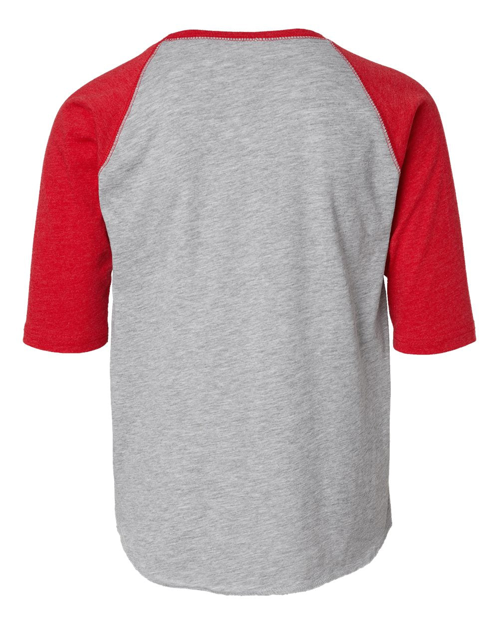 Live & Tell by LAT 6130 Youth Baseball Fine Jersey Three-Quarter Sleeve Tee in Vintage Heather/ Vintage Red, back
