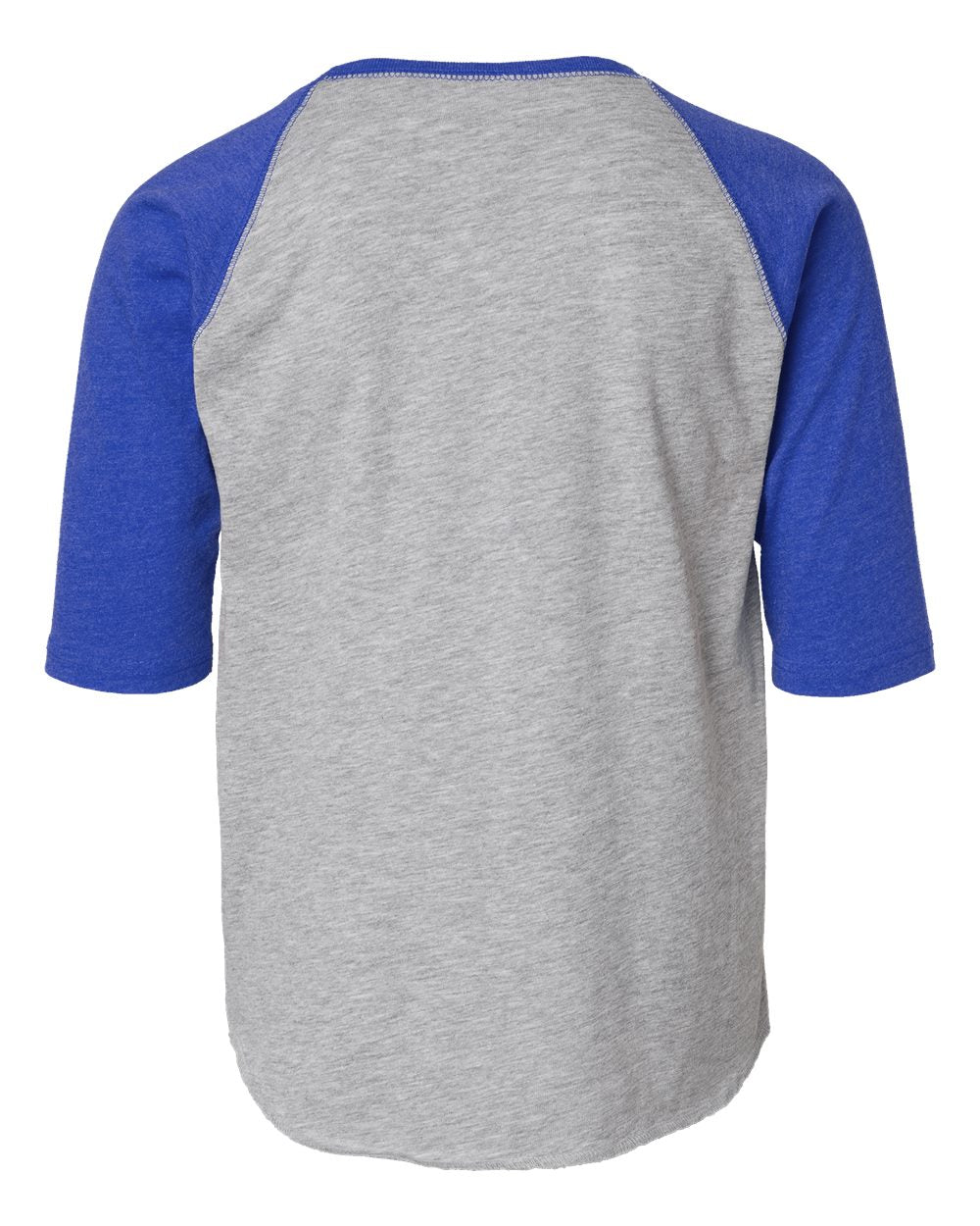 Live & Tell by LAT 6130 Youth Baseball Fine Jersey Three-Quarter Sleeve Tee in Vintage Heather/ Vintage Royal, back
