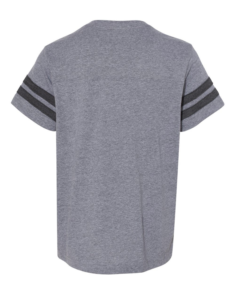 Live & Tell by LAT 6137 Youth Football Fine Jersey Tee in Granite Heather/ Vintage Smoke, back