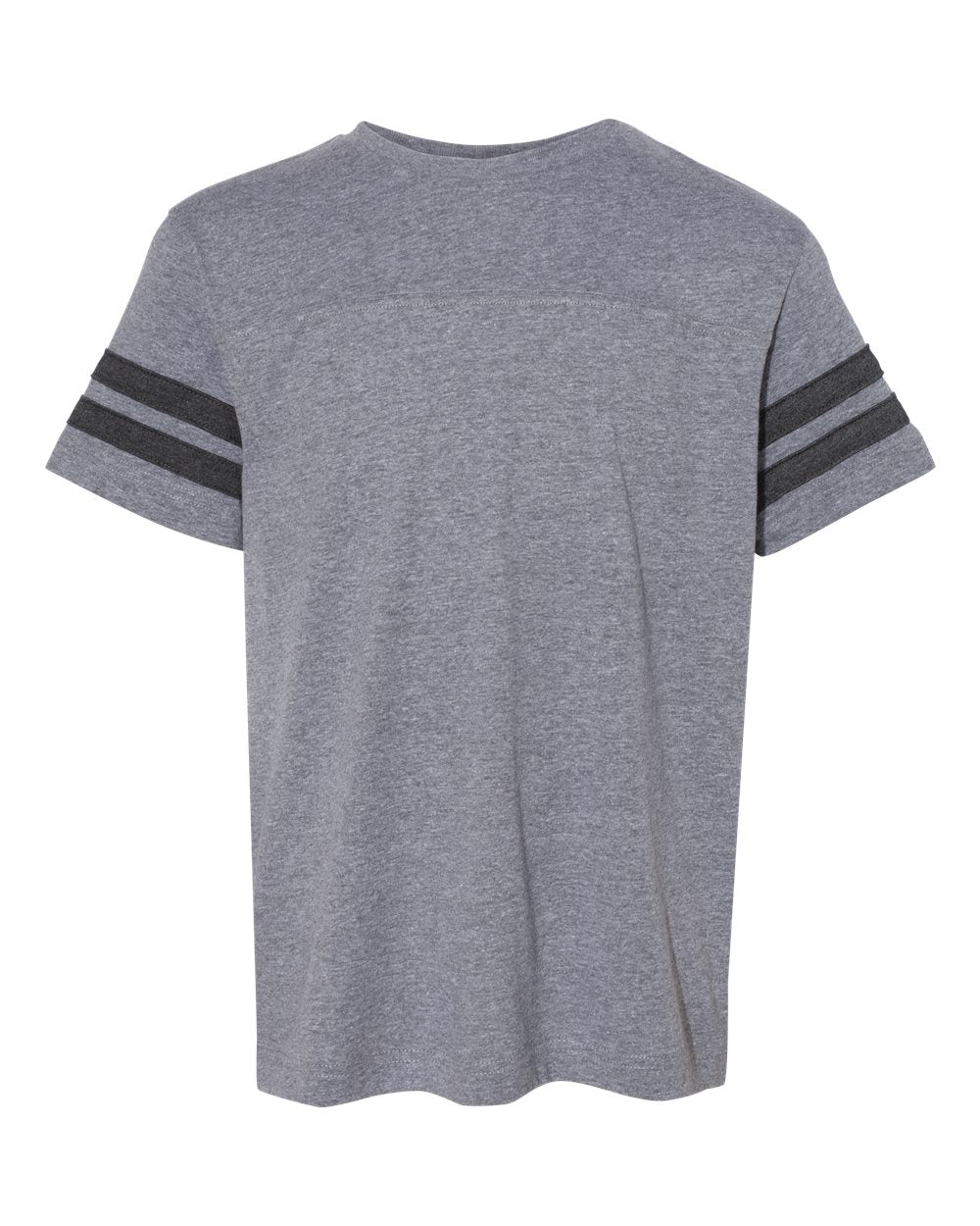 Live & Tell by LAT 6137 Youth Football Fine Jersey Tee in Granite Heather/ Vintage Smoke