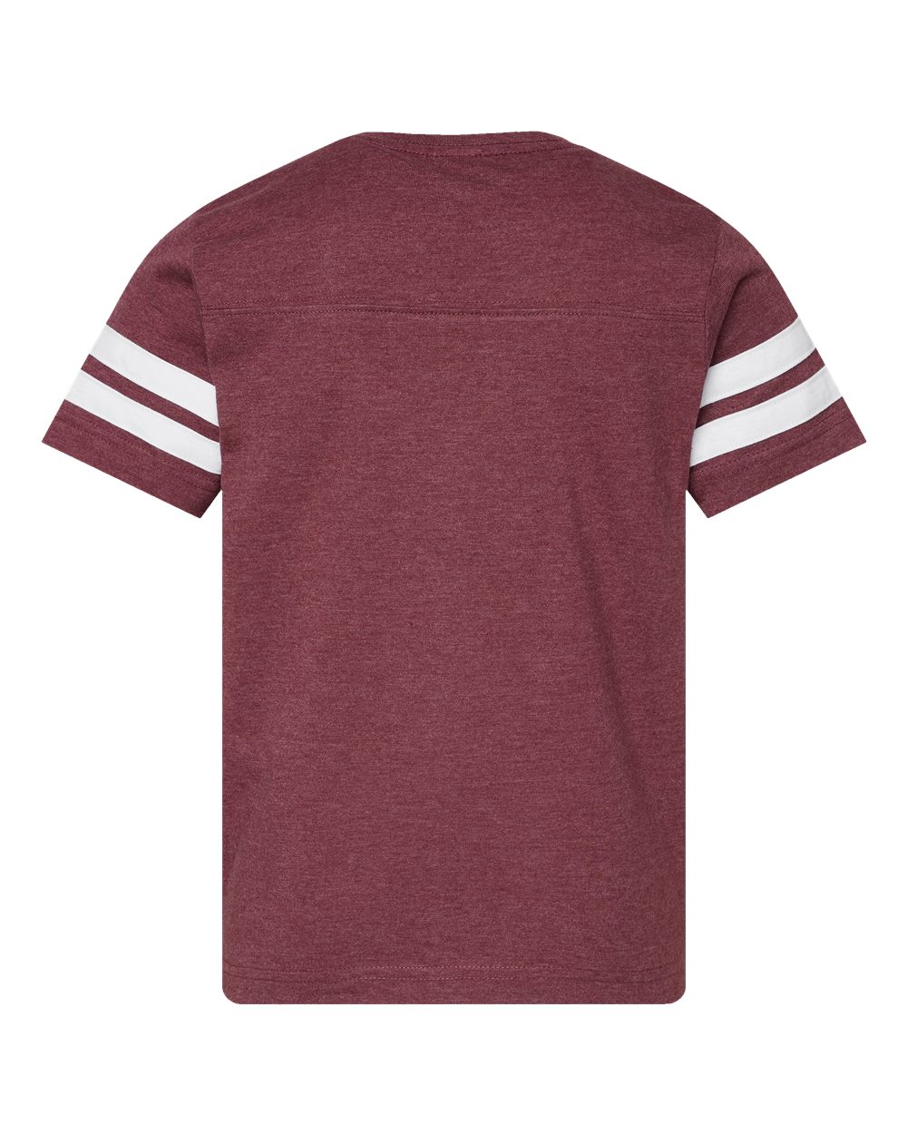 Live & Tell by LAT 6137 Youth Football Fine Jersey Tee in Vintage Burgundy/ White, back