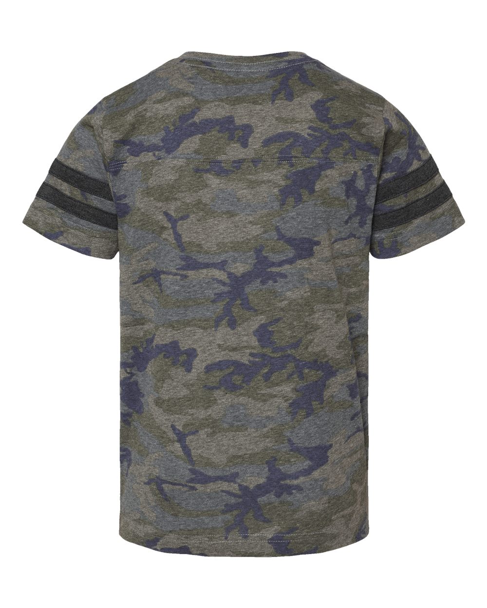 Live & Tell by LAT 6137 Youth Football Fine Jersey Tee in Vintage Camo/ Vintage Smoke, back