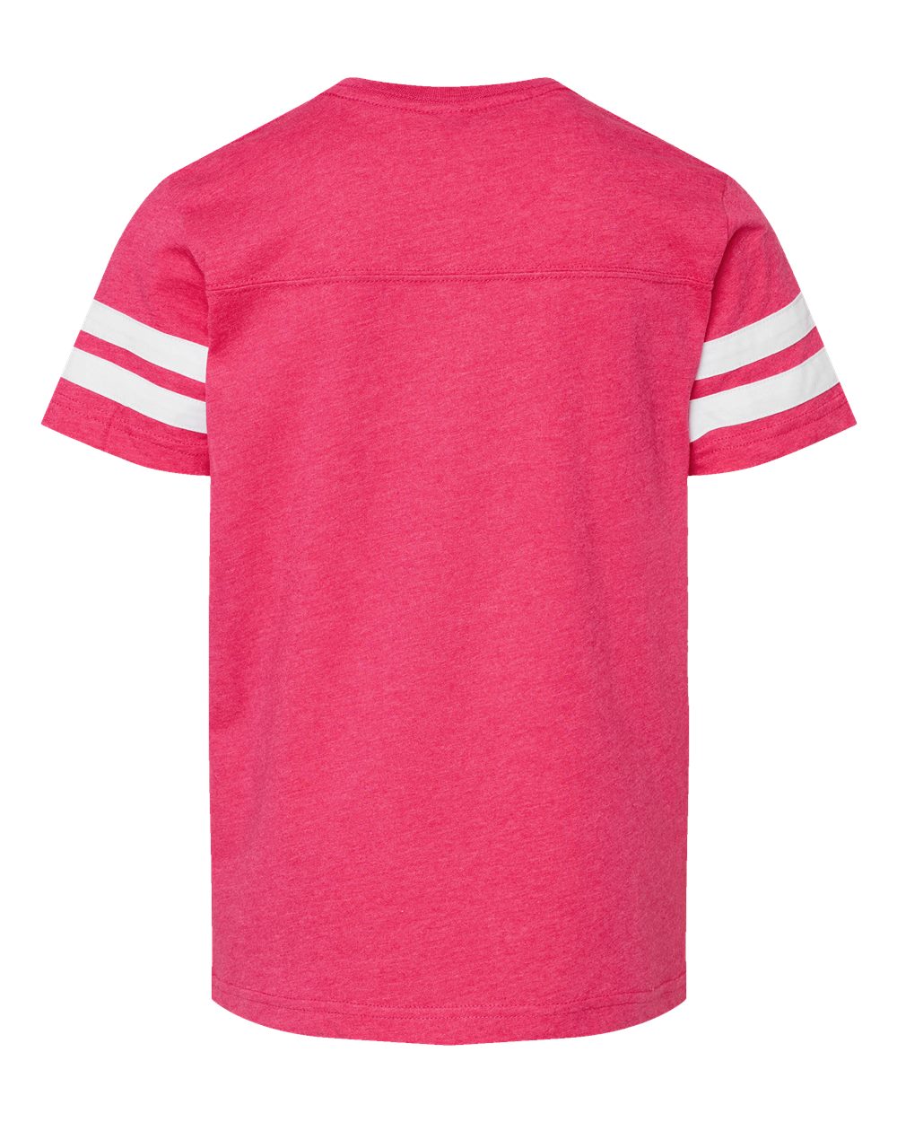 Live & Tell by LAT 6137 Youth Football Fine Jersey Tee in Vintage Hot Pink/ White, back
