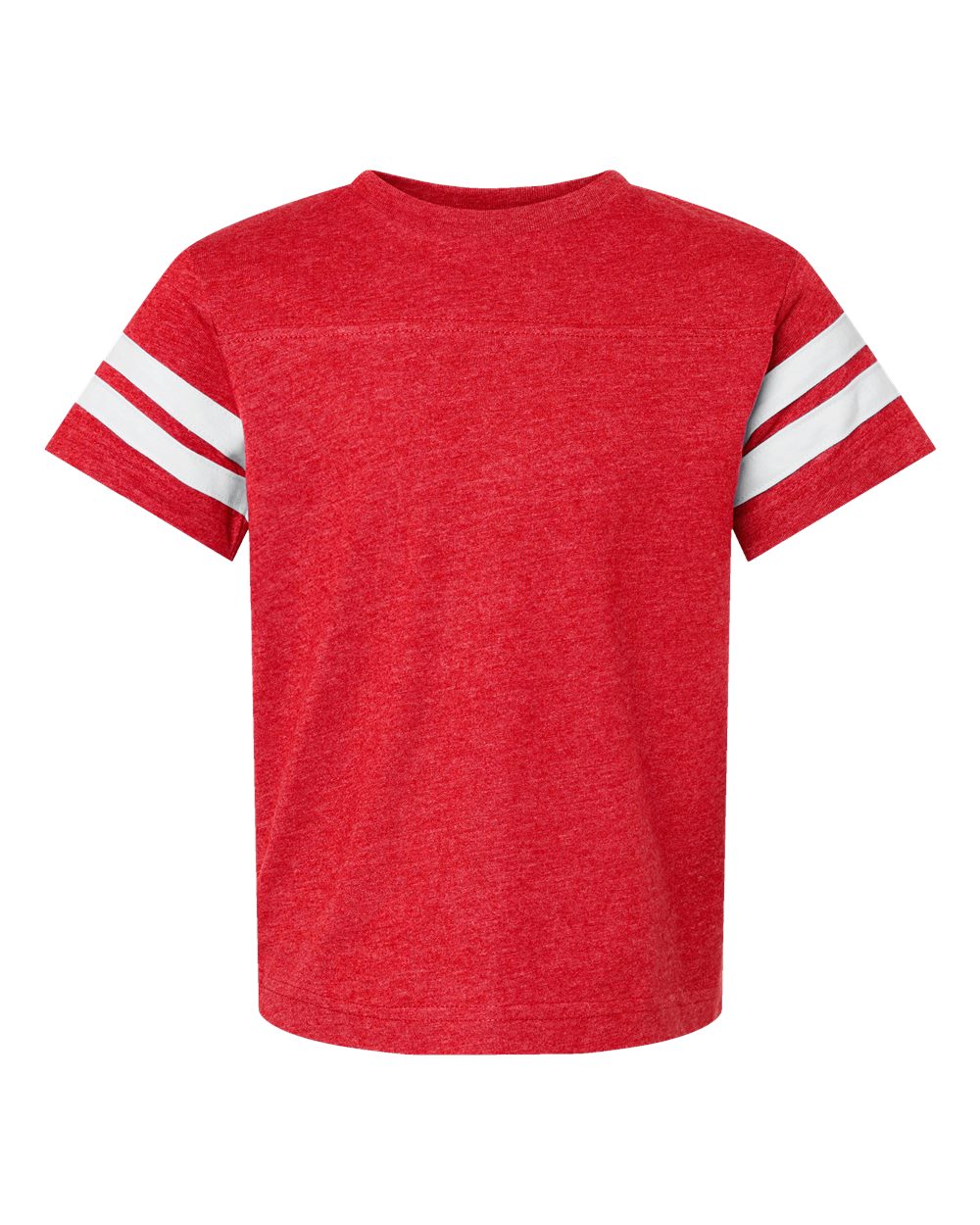 Live & Tell by LAT 6137 Youth Football Fine Jersey Tee in Vintage Red/ White