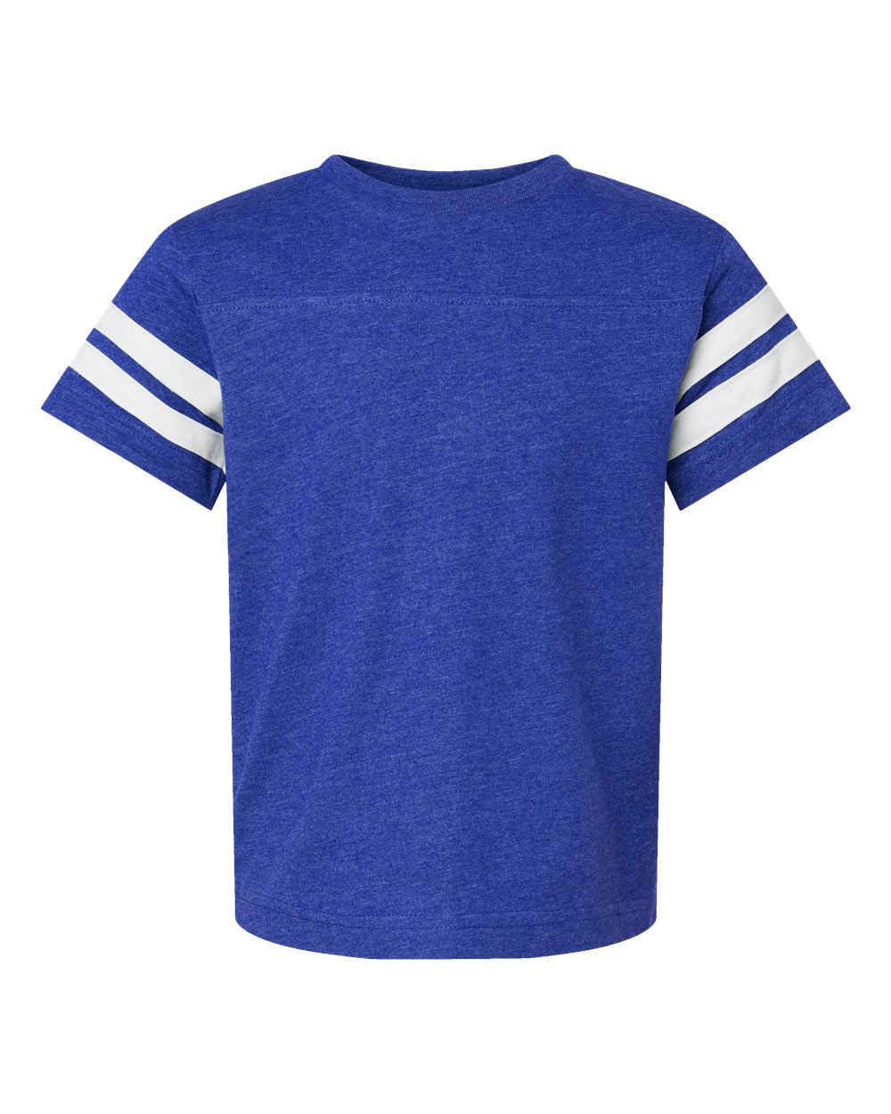 Live & Tell by LAT 6137 Youth Football Fine Jersey Tee in Vintage Royal/ White