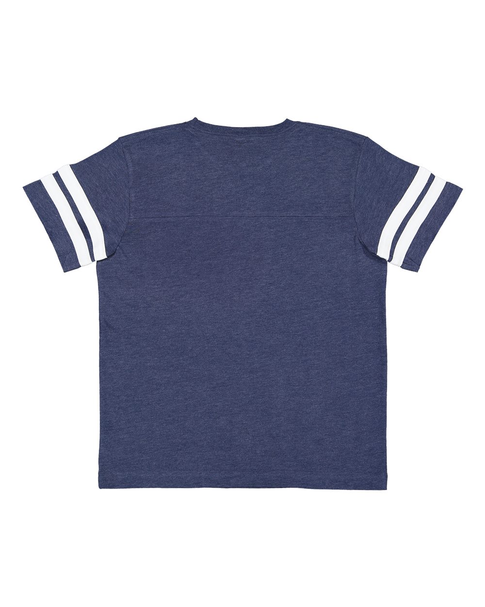 Live & Tell by LAT 6137 Youth Football Fine Jersey Tee in Vintage True Navy/ Blended White, back