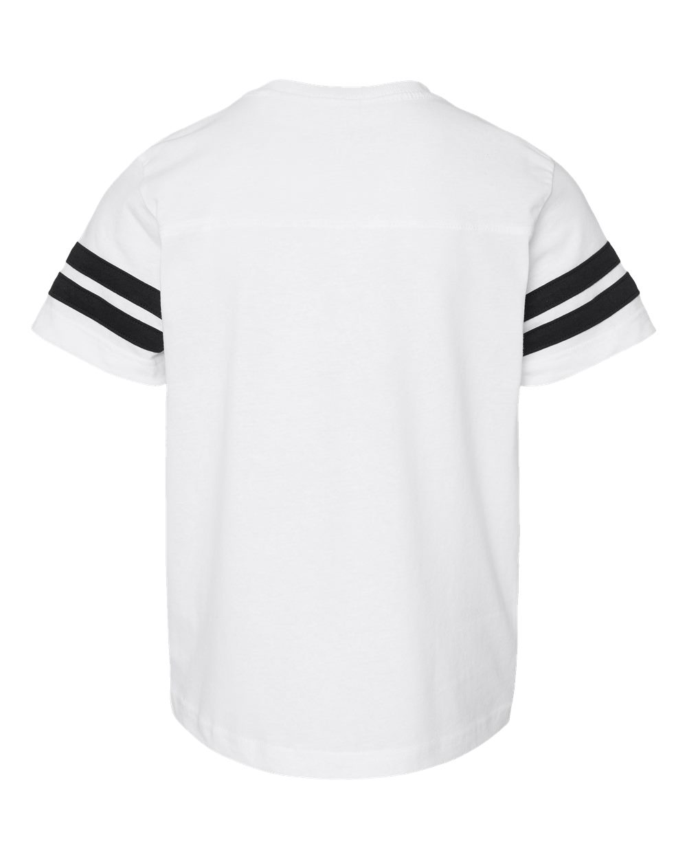 Live & Tell by LAT 6137 Youth Football Fine Jersey Tee in White Solid/ Black, back