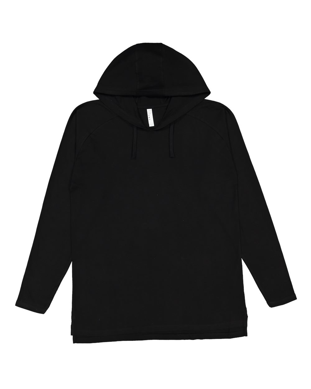 Live & Tell by LAT 6917 Unisex Fine Jersey Hooded Long Sleeve Raglan Tee in Black