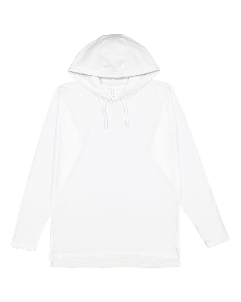 Live & Tell by LAT 6917 Unisex Fine Jersey Hooded Long Sleeve Raglan Tee in White