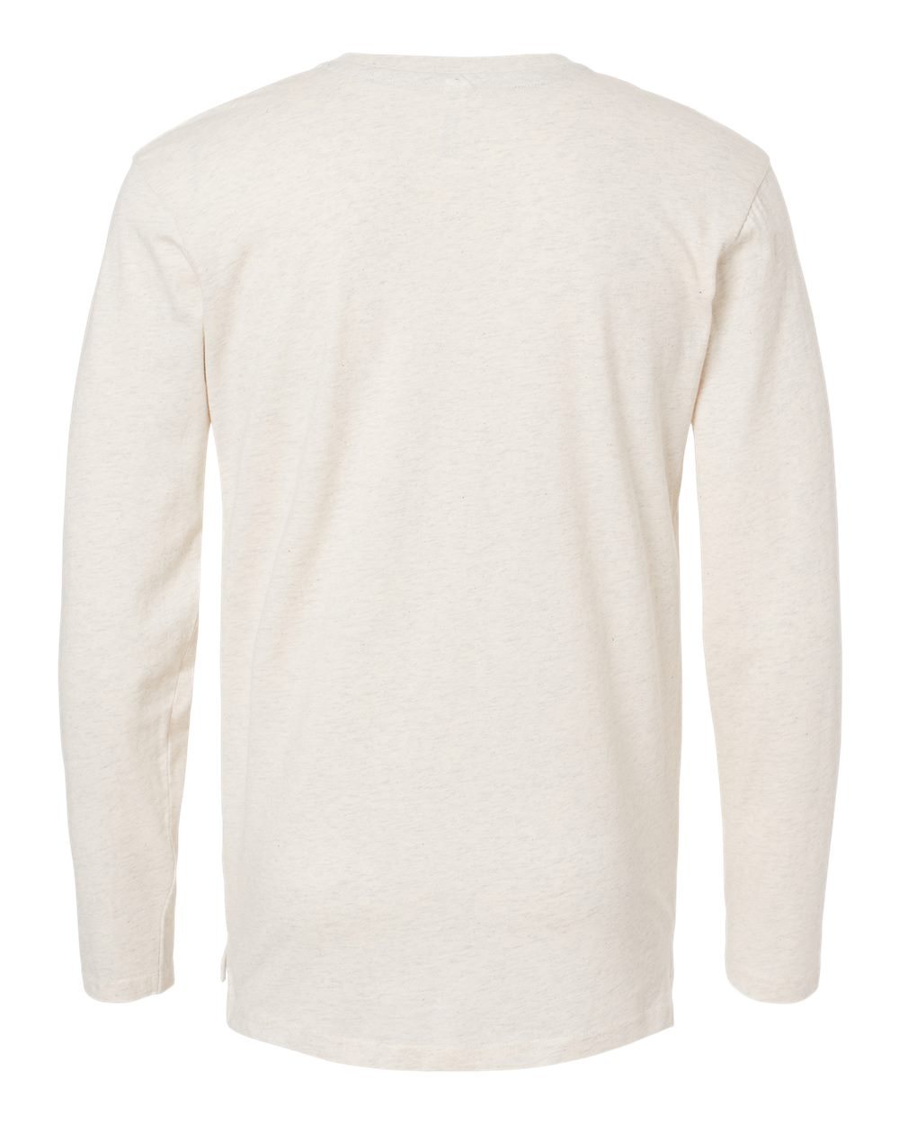 Live & Tell by LAT 6918 Unisex Fine Jersey Long Sleeve Tee in Natural Heather, back