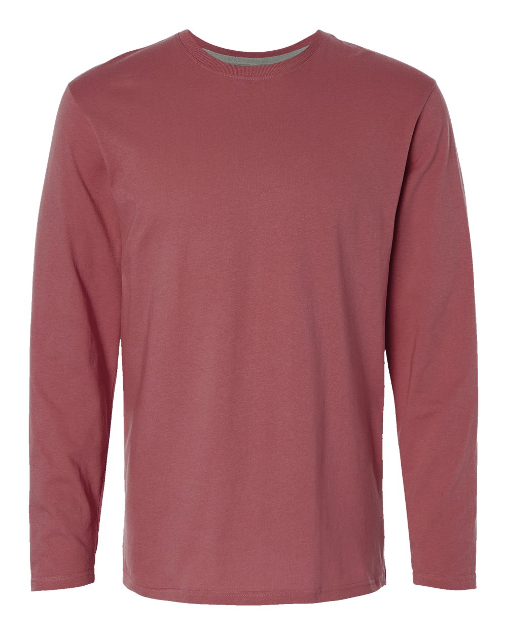 Live & Tell by LAT 6918 Unisex Fine Jersey Long Sleeve Tee in Rouge
