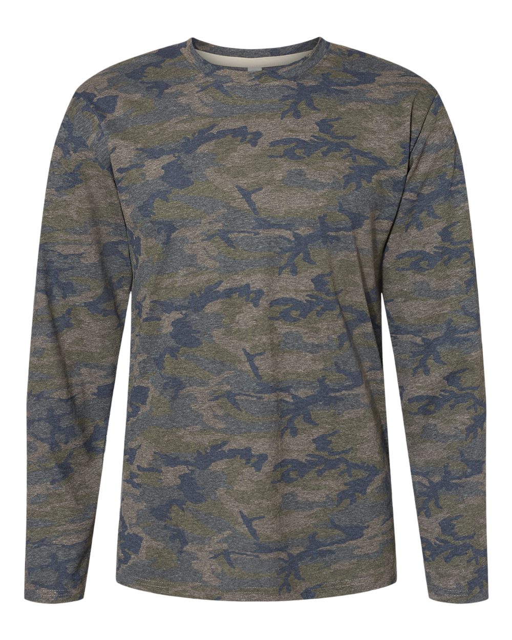 Live & Tell by LAT 6918 Unisex Fine Jersey Long Sleeve Tee in Vintage Camo