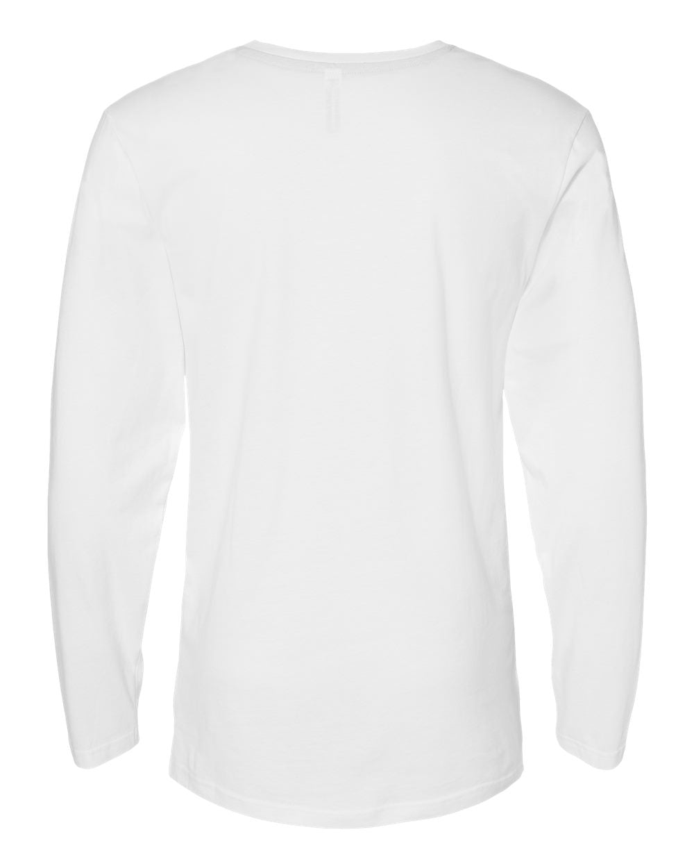Live & Tell by LAT 6918 Unisex Fine Jersey Long Sleeve Tee in White, back