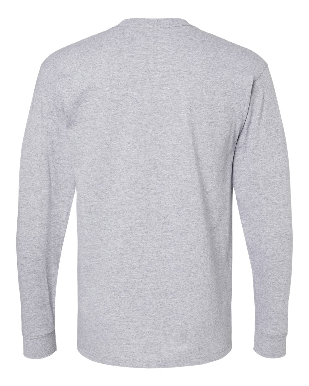 M&O 4820 Unisex Gold Soft Touch Long Sleeve T-Shirt in Athletic Grey, back
