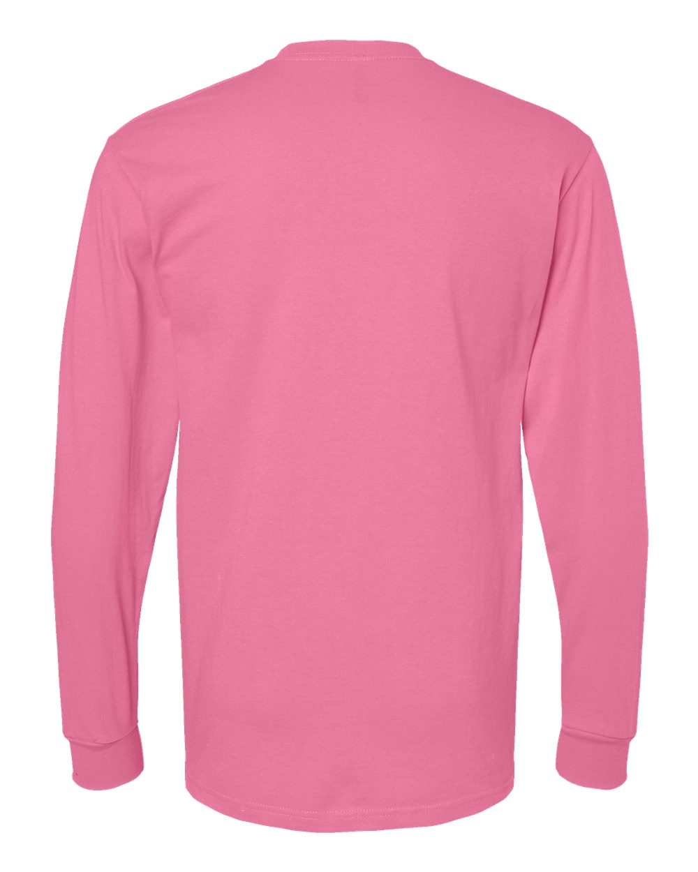M&O 4820 Unisex Gold Soft Touch Long Sleeve T-Shirt in Azalea, back
