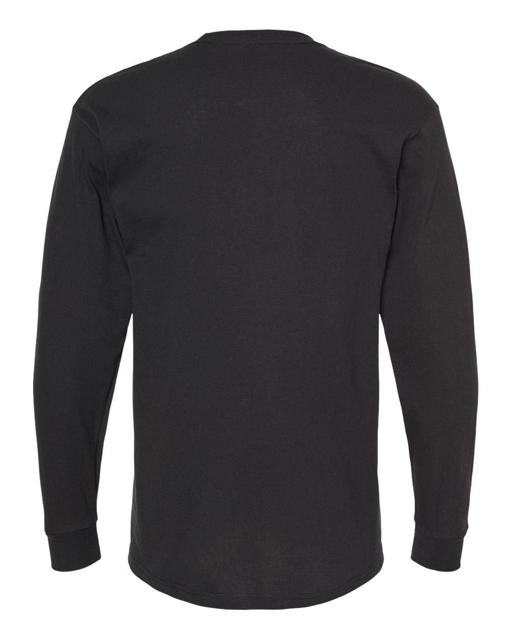 M&O 4820 Unisex Gold Soft Touch Long Sleeve T-Shirt in Black, back