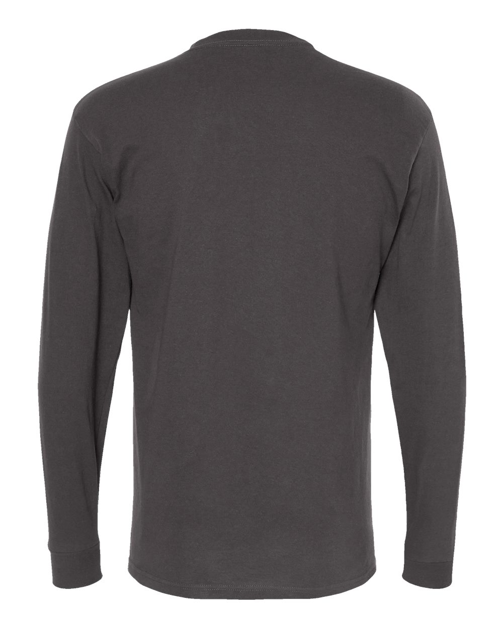 M&O 4820 Unisex Gold Soft Touch Long Sleeve T-Shirt in Charcoal, back