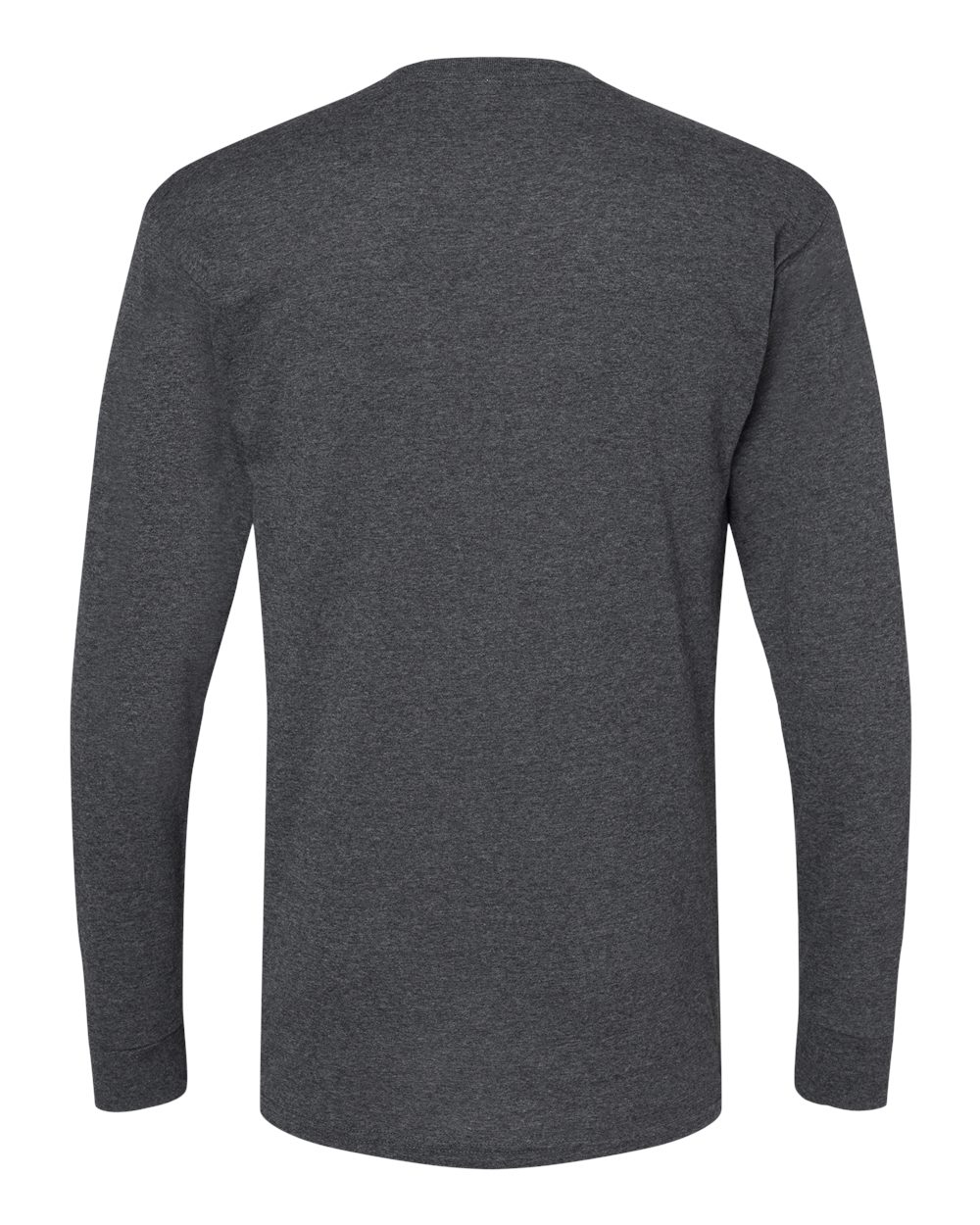 M&O 4820 Unisex Gold Soft Touch Long Sleeve T-Shirt in Dark Heather, back