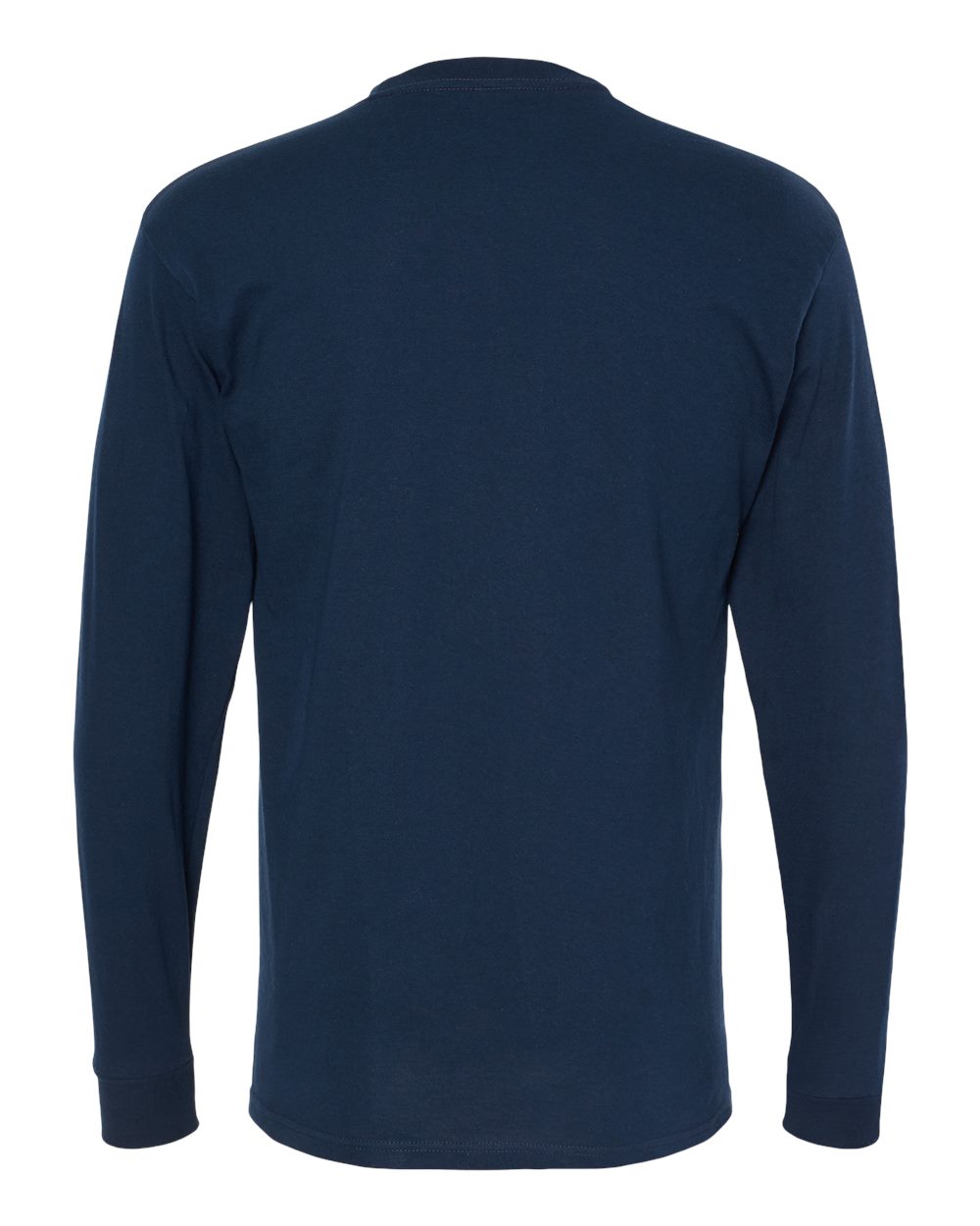 M&O 4820 Unisex Gold Soft Touch Long Sleeve T-Shirt in Deep Navy, back