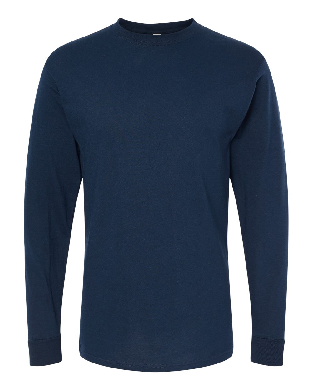 M&O 4820 Unisex Gold Soft Touch Long Sleeve T-Shirt in Deep Navy