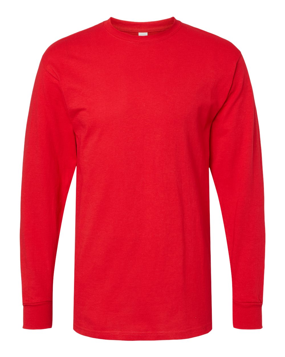 M&O 4820 Unisex Gold Soft Touch Long Sleeve T-Shirt in Deep Red