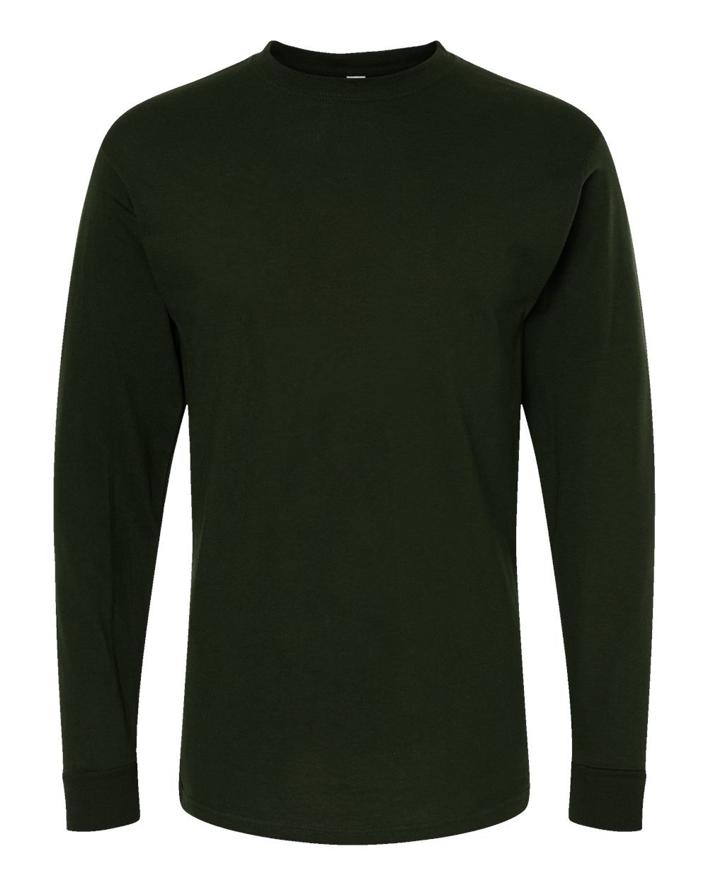 M&O 4820 Unisex Gold Soft Touch Long Sleeve T-Shirt in Forest Green