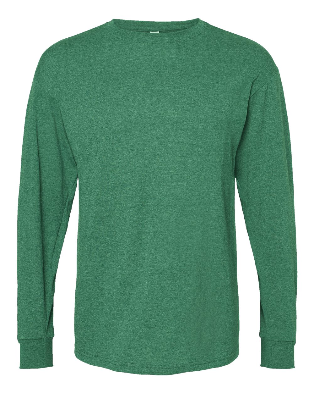 M&O 4820 Unisex Gold Soft Touch Long Sleeve T-Shirt in Heather Kelly Green