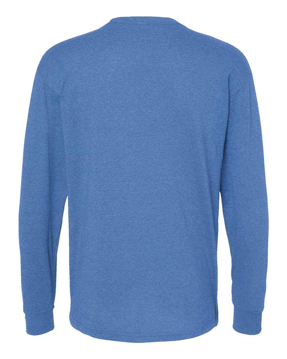 M&O 4820 Unisex Gold Soft Touch Long Sleeve T-Shirt in Heather Royal, back