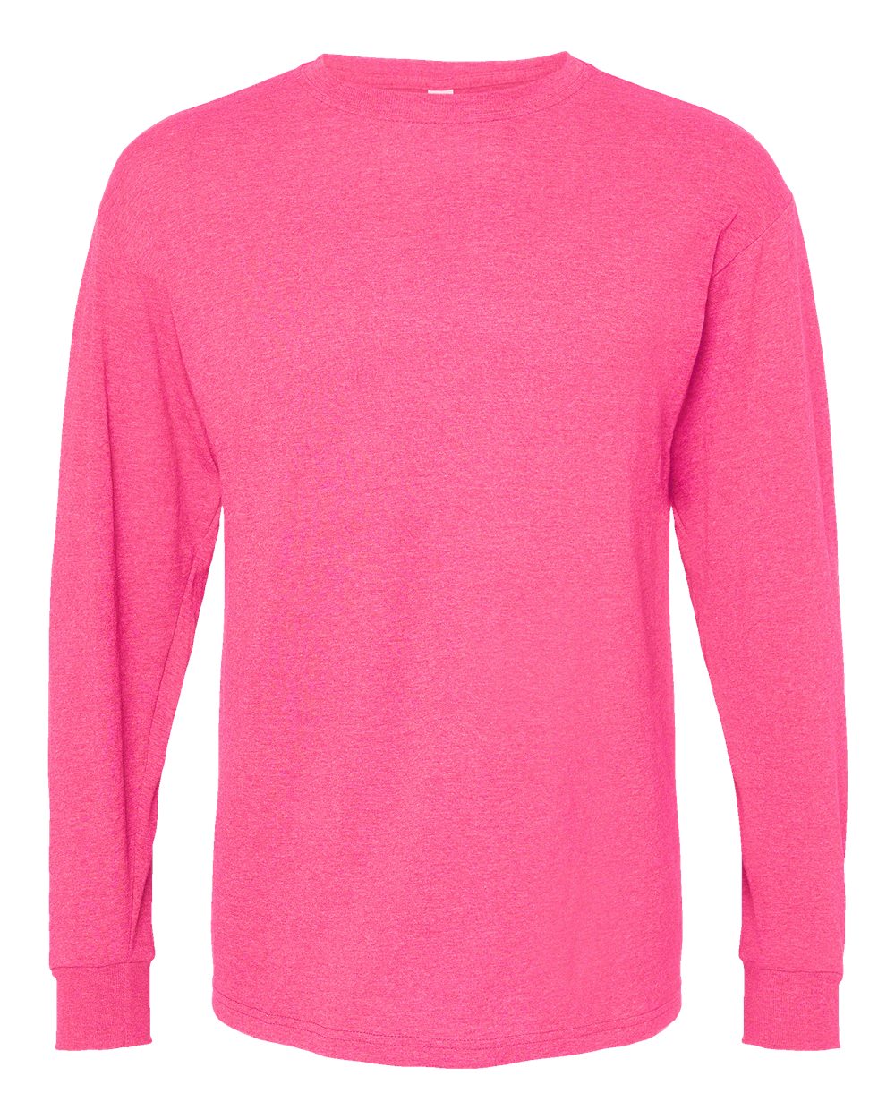 M&O 4820 Unisex Gold Soft Touch Long Sleeve T-Shirt in Neon Pink