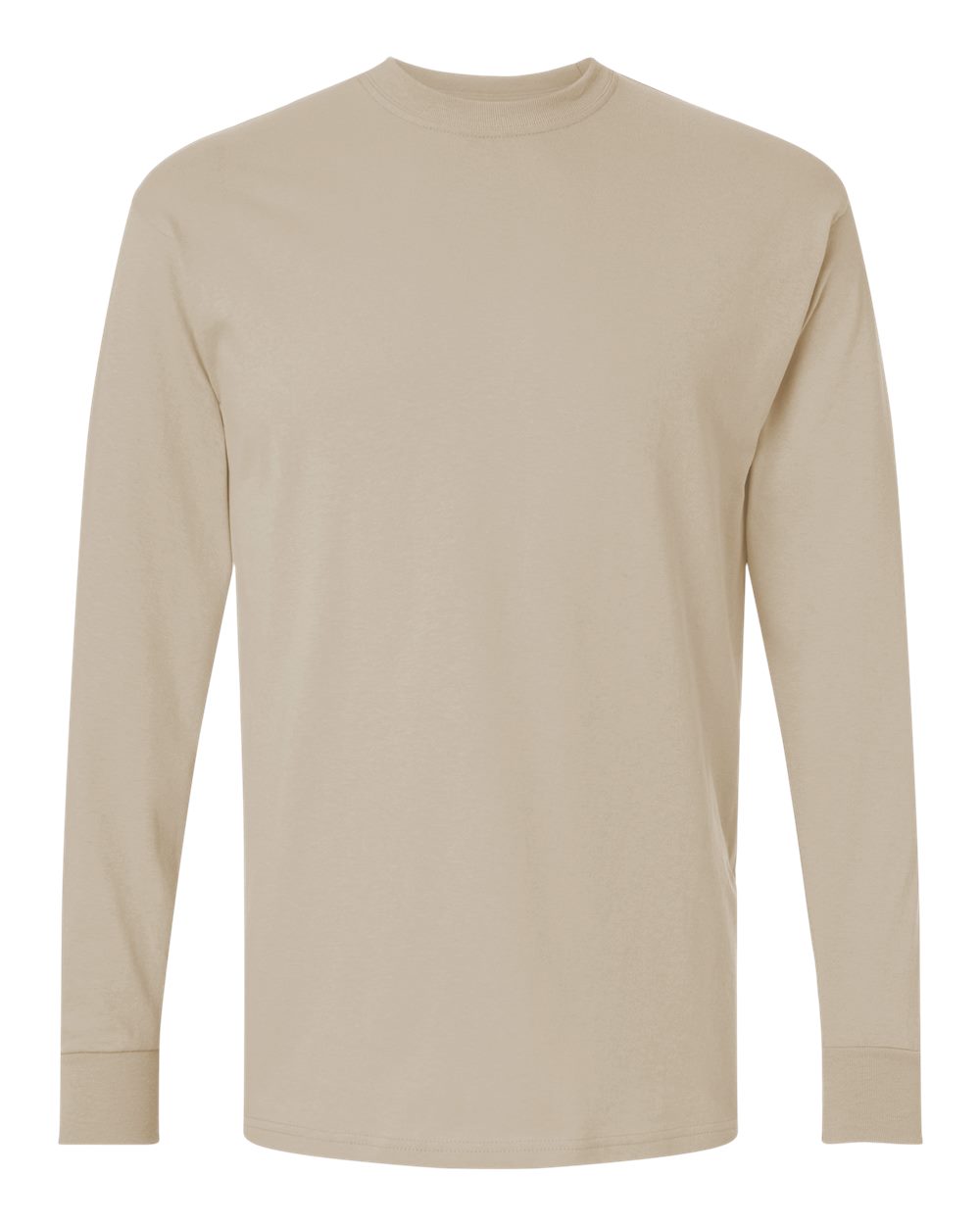 M&O 4820 Unisex Gold Soft Touch Long Sleeve T-Shirt in Sand