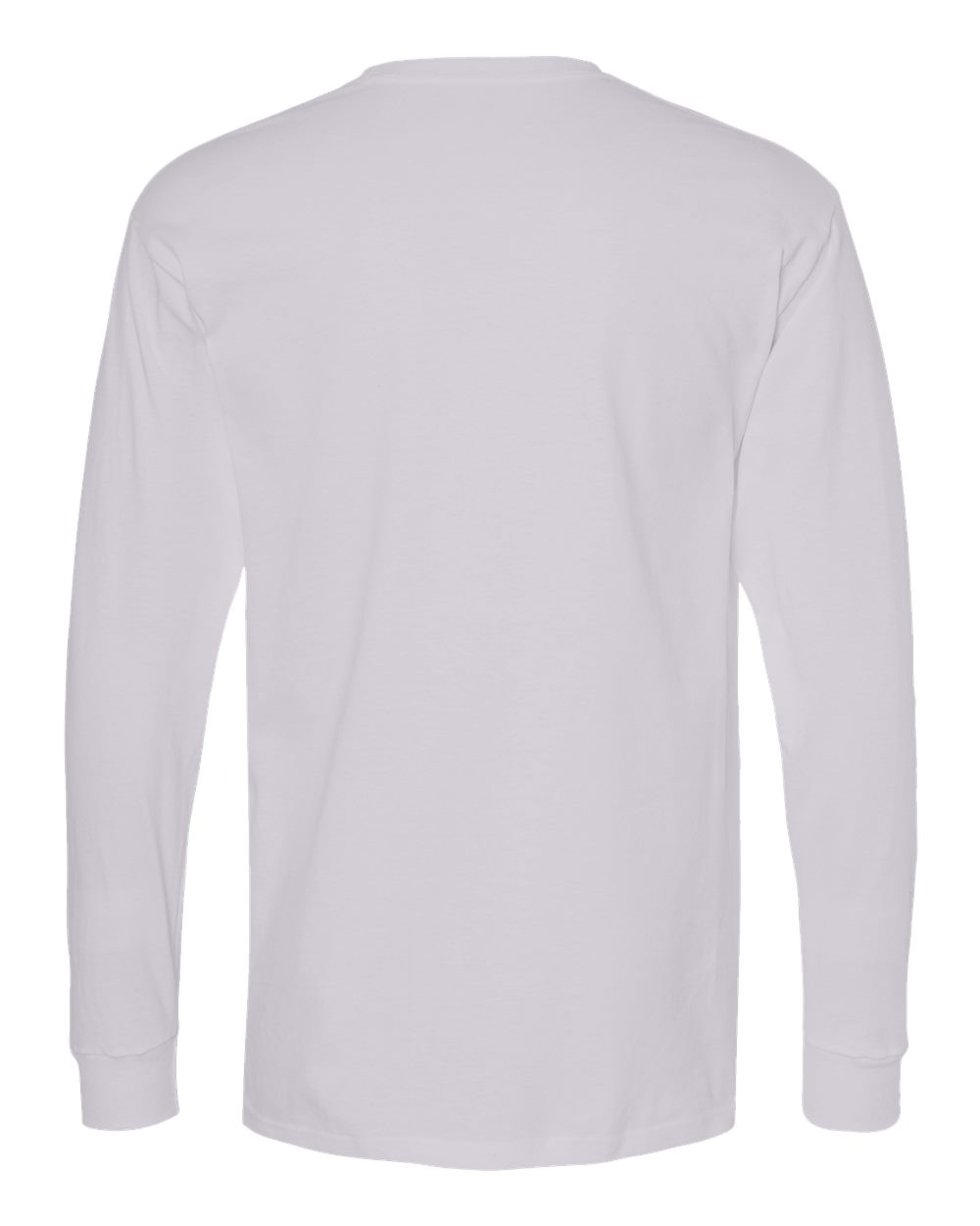 M&O 4820 Unisex Gold Soft Touch Long Sleeve T-Shirt in Silver, back