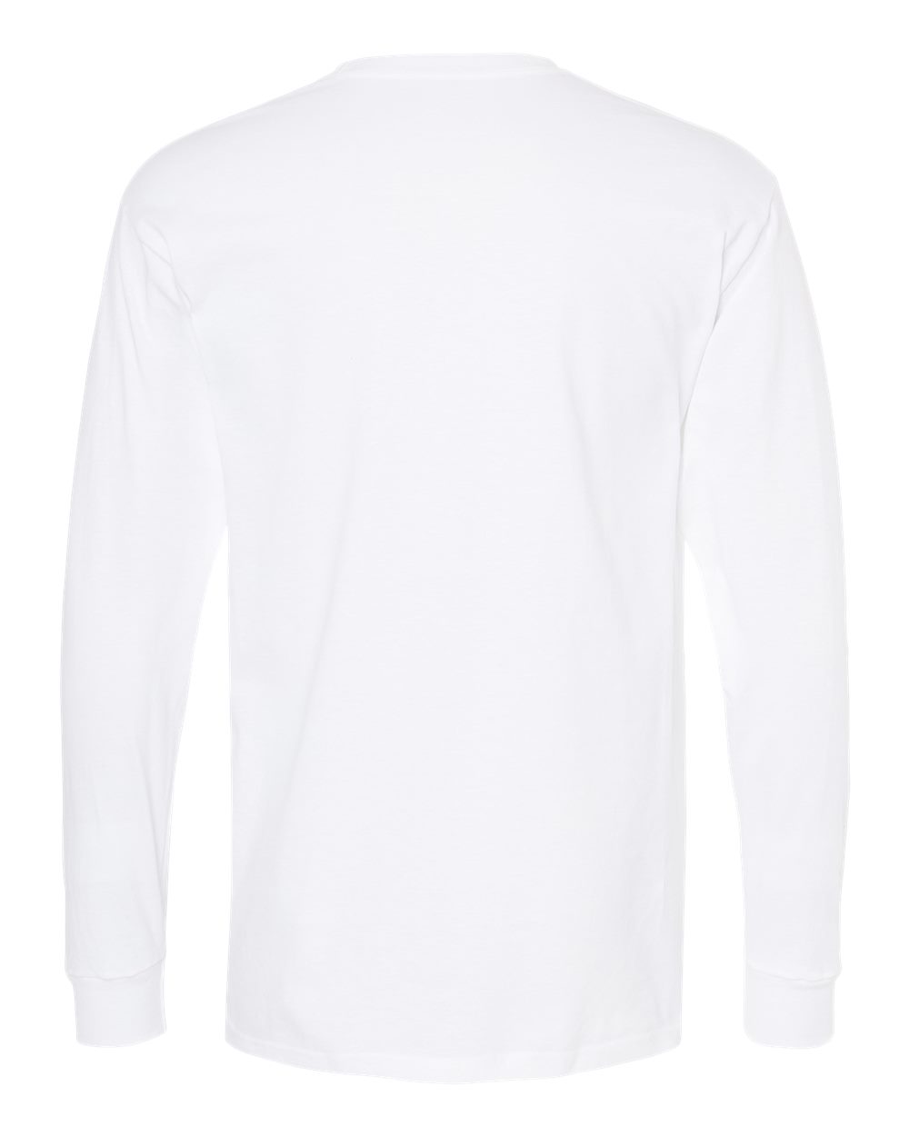 M&O 4820 Unisex Gold Soft Touch Long Sleeve T-Shirt in White, back